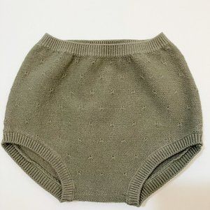 Quincy Mae Knit Bloomer Basil 12-18m